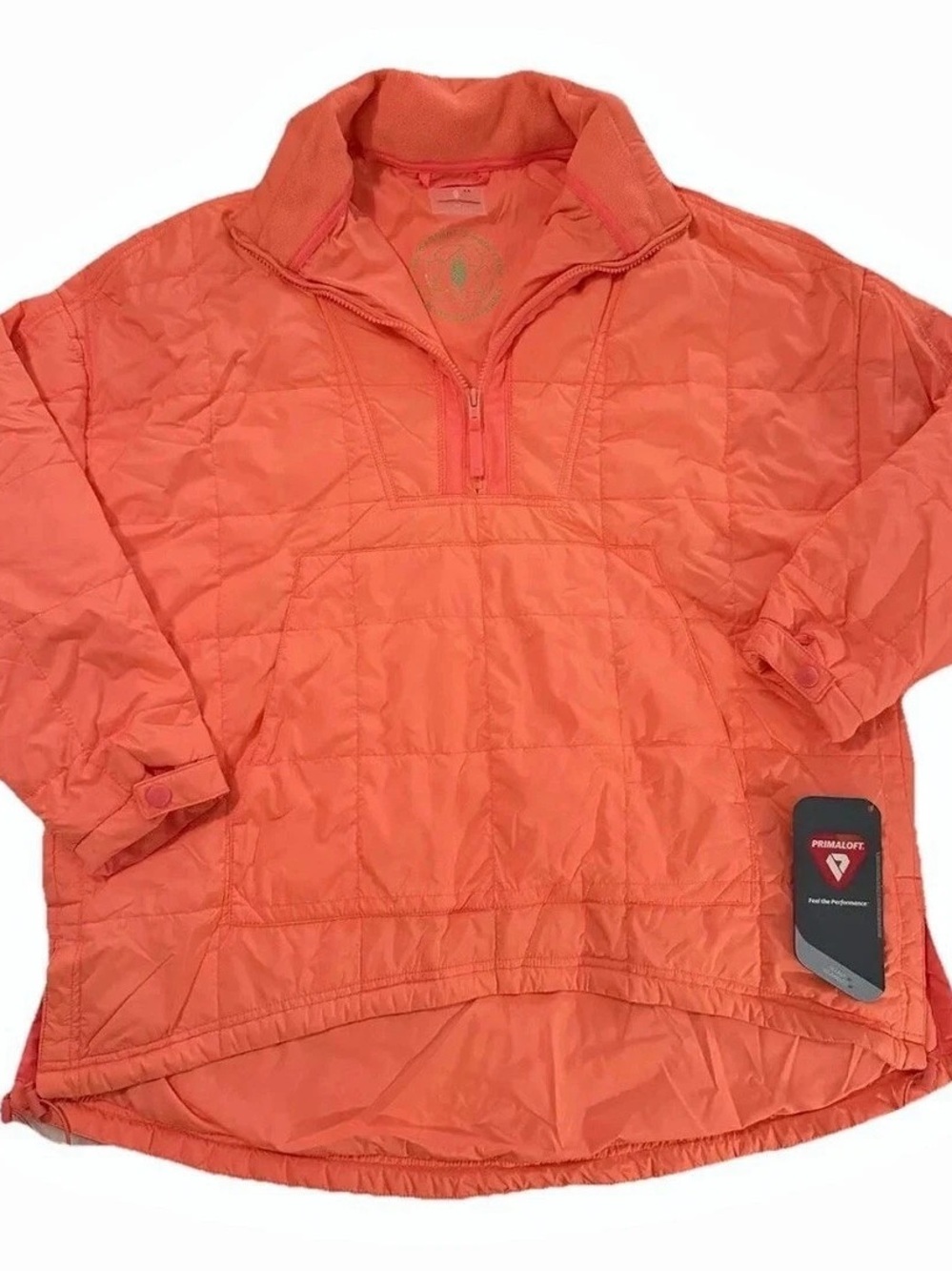 Free People FP Movement Riley Packable Pullover Puffer Jacket Orange XS